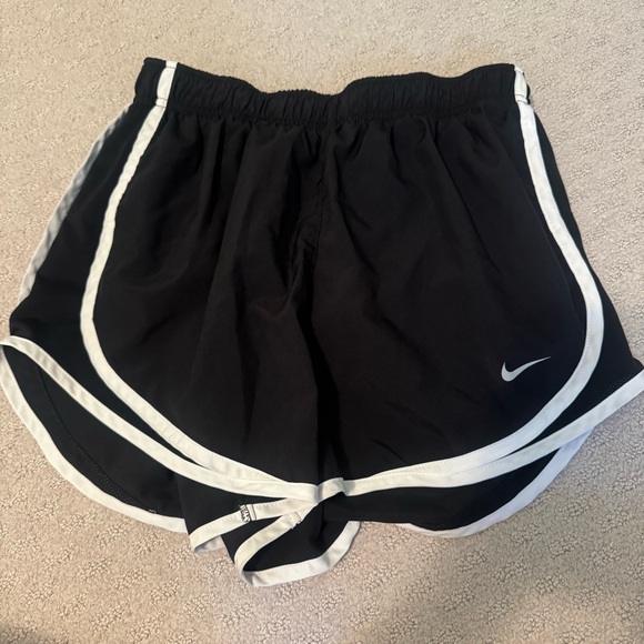 Nike Women's Black and White Athletic Shorts - Picture 1 of 2
